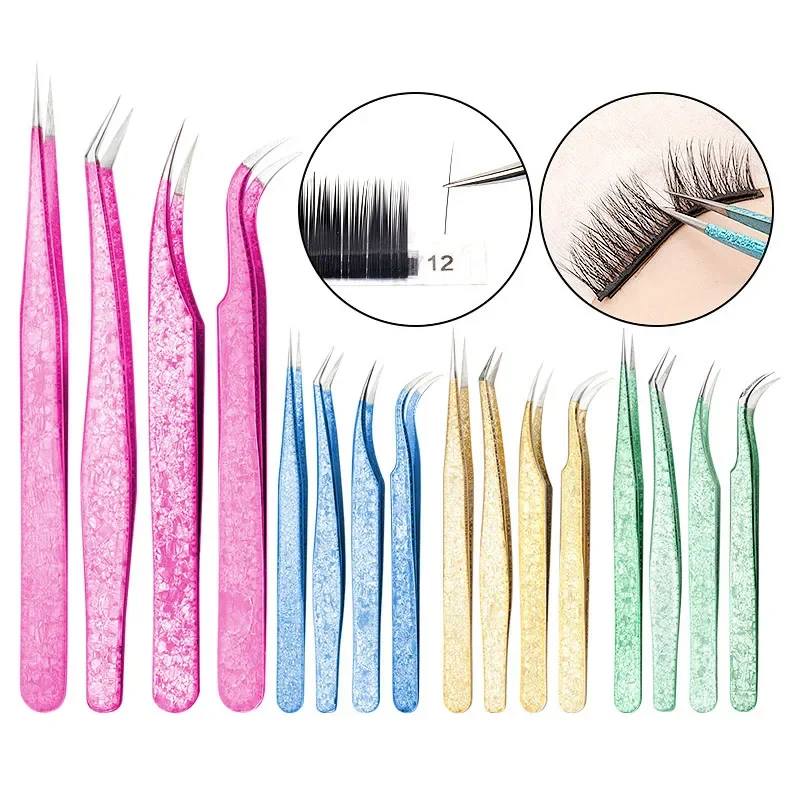 1 Pcs Eyelashes Tweezers Stainless Steel superhard Tweezers High Precision Anti-static tweezers for Eyelash Extensions