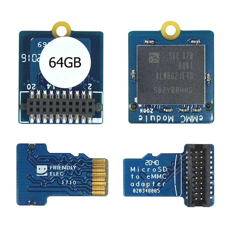 EMMC Module 8GB 16GB 32GB 64GB for Nano Pi with Micro SD-compatible to eMMC Module Adapter T2 Embedded Multi Media Card