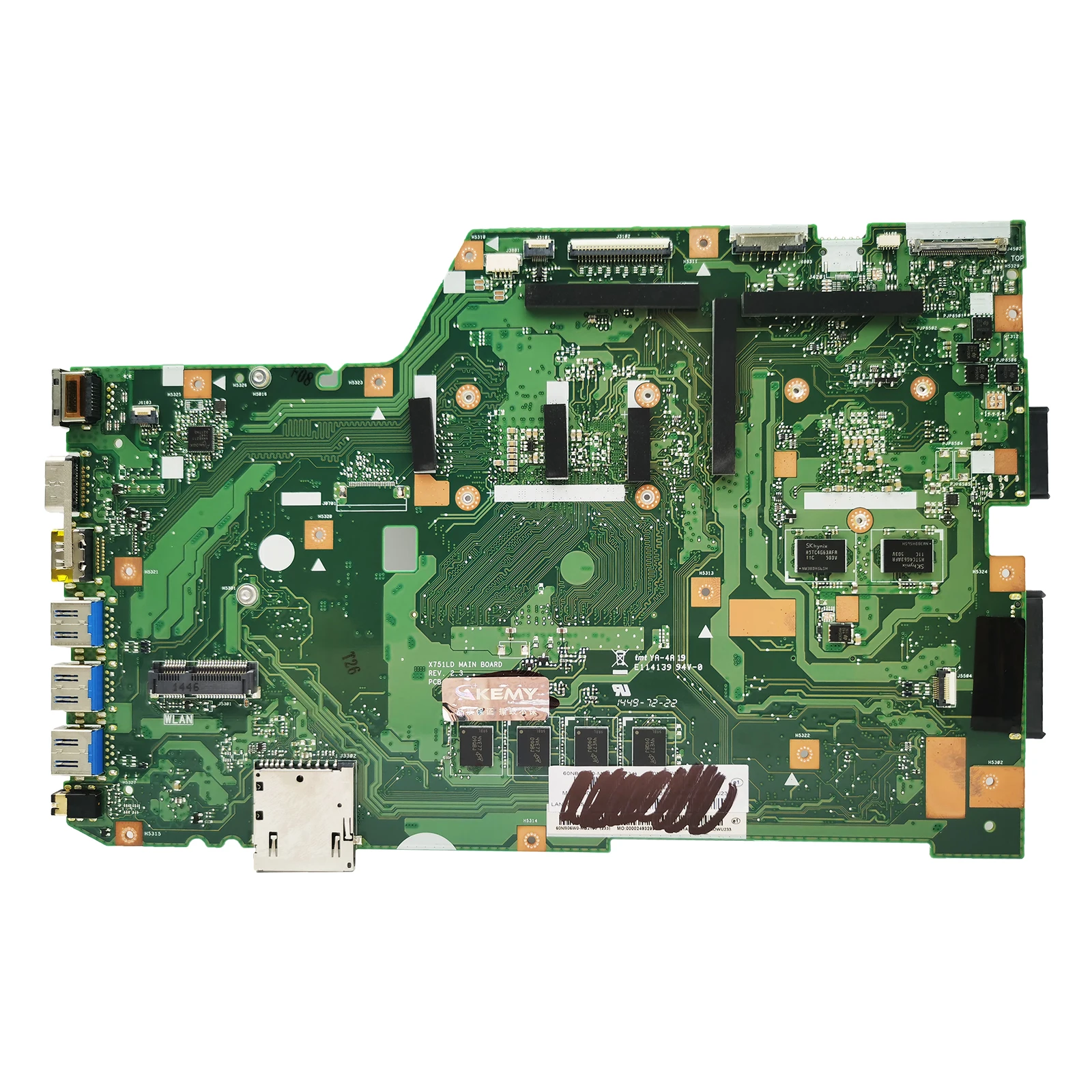 Carte mère d'ordinateur portable pour ASUS, X751LD, GT820M, X751LA, X751LAB, X751LJ, X751LB, i3, i5, i7, 4th 5th, Isabel CPU, V2G, 4 Go de RAM