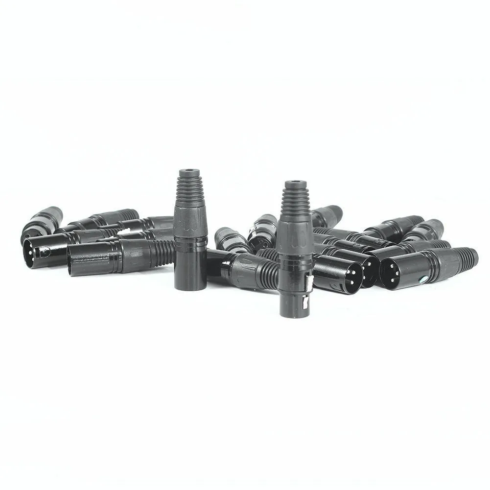 10 пар XLR 3/4/5 Pin штекер/гнездо микрофонного аудиокабеля разъем Can-non MIC кабельный терминал черный серебристый микрофонный разъем