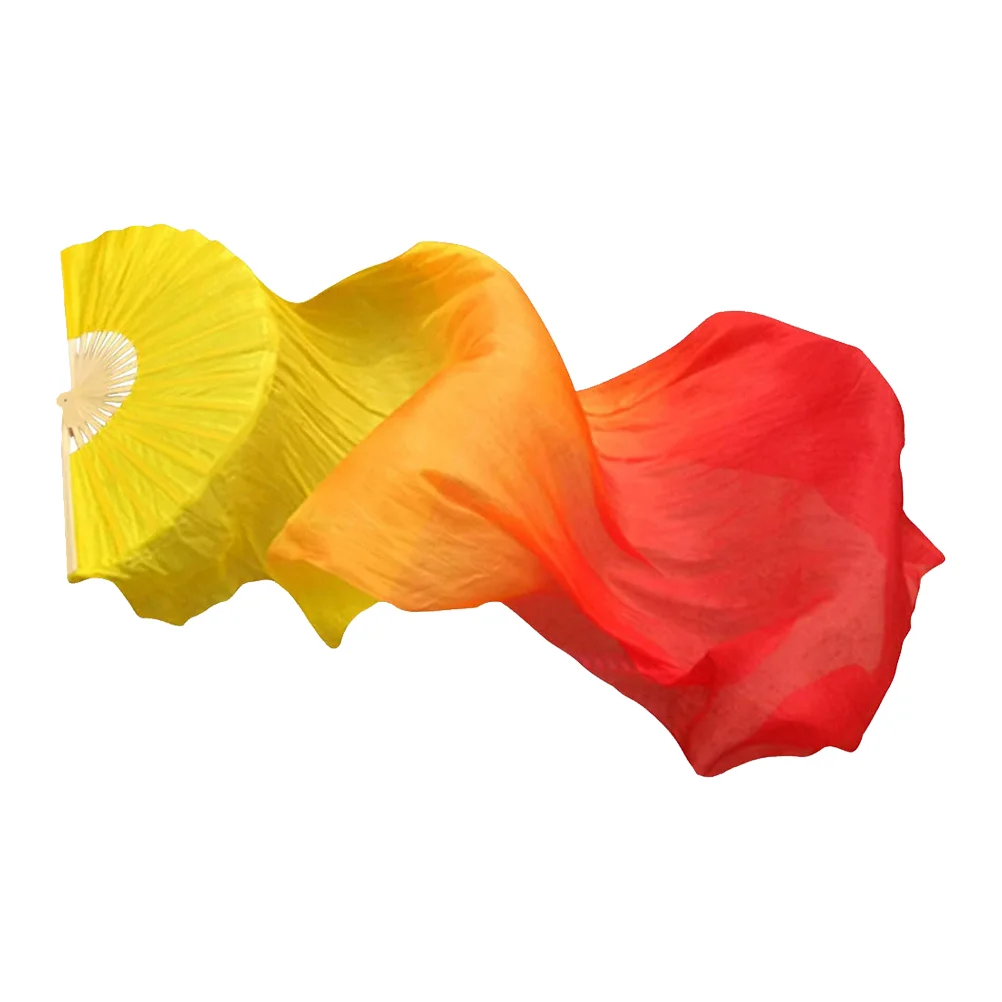 Imitation Silk Dance Fan Fanb Square Supplies Accessories Yangko Lengthen Folding Bamboo Colorful for Morning Practice