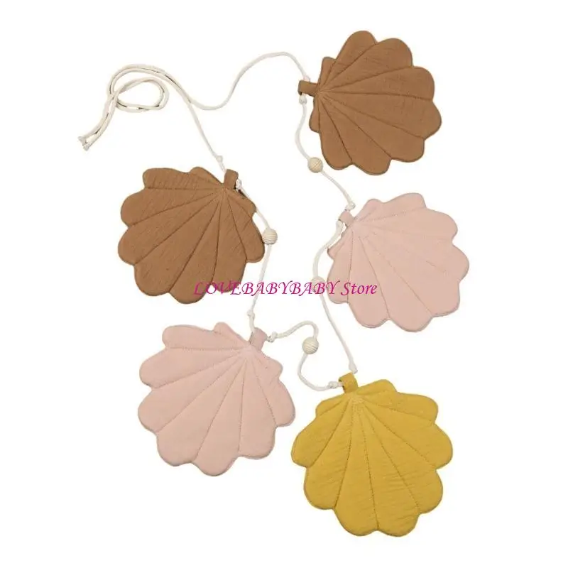 Vỏ sò dễ thương Bunting Banners Cotton Kéo cờ cho trẻ sơ sinh Trang trí bữa tiệc tắm Đồ trang trí tường trang trí tường 4xbc