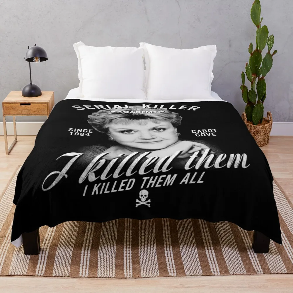 Vintage Jessica Fletcher I Killed Them I Killed Them All Throw Blanket Heavy Beautifuls bed plaid Blankets