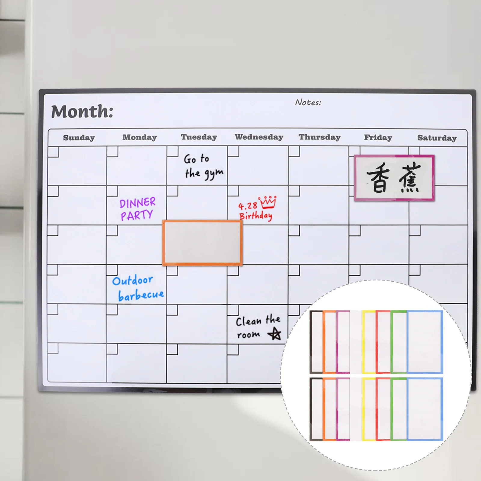 48 Pcs Write Blank Label Dry Erase Labels Magnetic Name Tags Reusable Household Stickers for Whiteboard Magnets Classroom