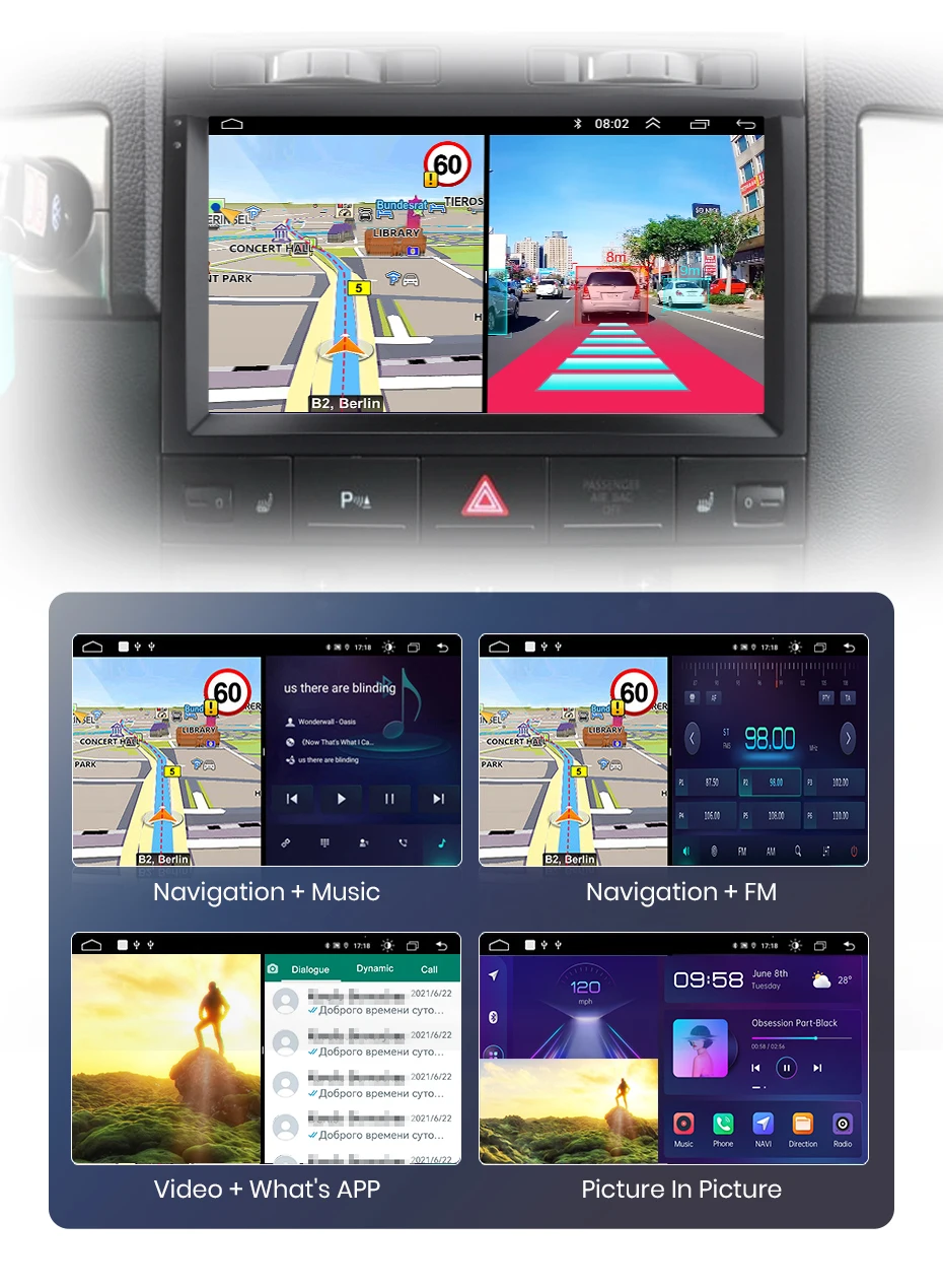 Junsun Autoradio für VW Volkswagen Touareg 2002 2003 - 2010 CarPlay Android Auto FM RDS DSP BT GPS Navi SWC HD IPS Touchscreen Plug & Play Multimedia-Player Freisprecheinrichtung Original-Autostil-Haupteinheit – Detail 21