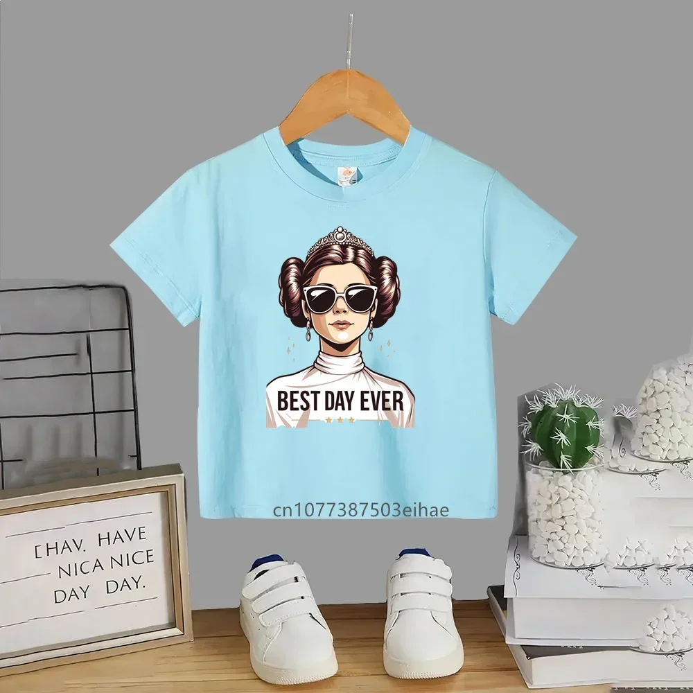 Breathable Star Wars Boys and Girls T-shirt for Ages 3-14, Round Neck Short Sleeve, Luxurious Printed Top view 2