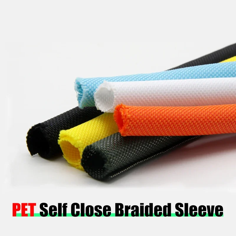 

1/2/5m Self Closing PET Expandable Braided Sleeve Insulated Wrap Self Close Sleeved Cable Protecter Self-Closed Cable Organiser