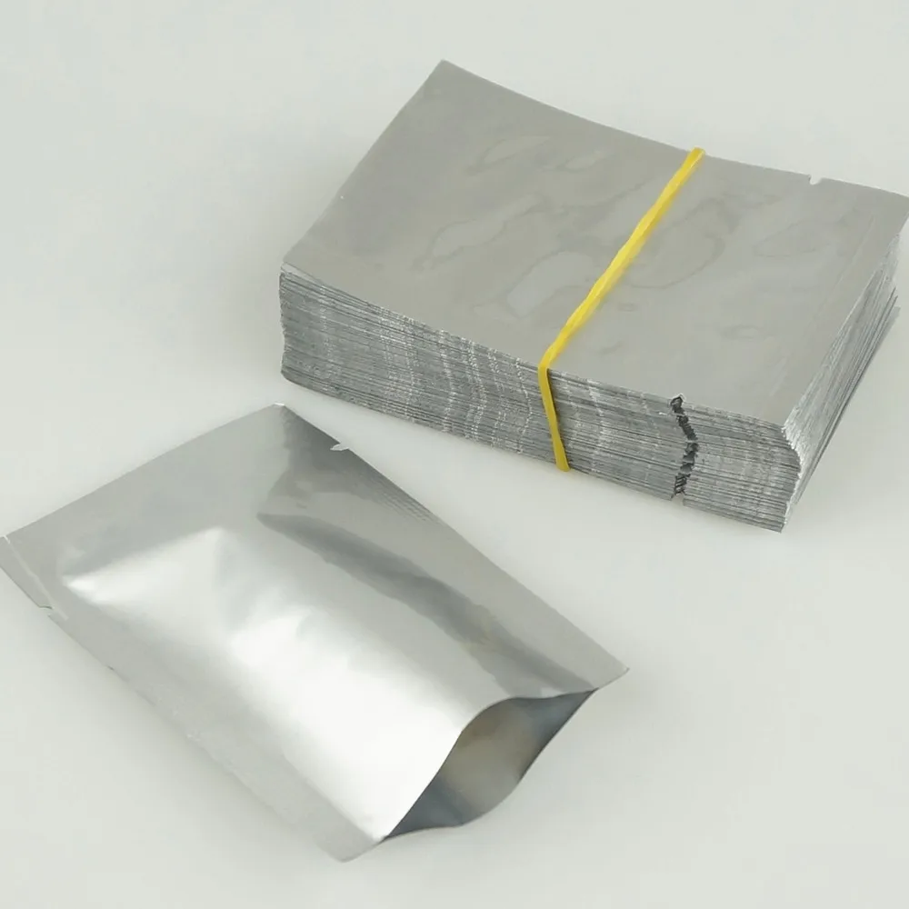 6x9cm 200pcs Small Pure Aluminum Foil Bags Heat Sealable - Silver White Fine Mylar Foil Food Grade Plastic pouches Vaccum Seal