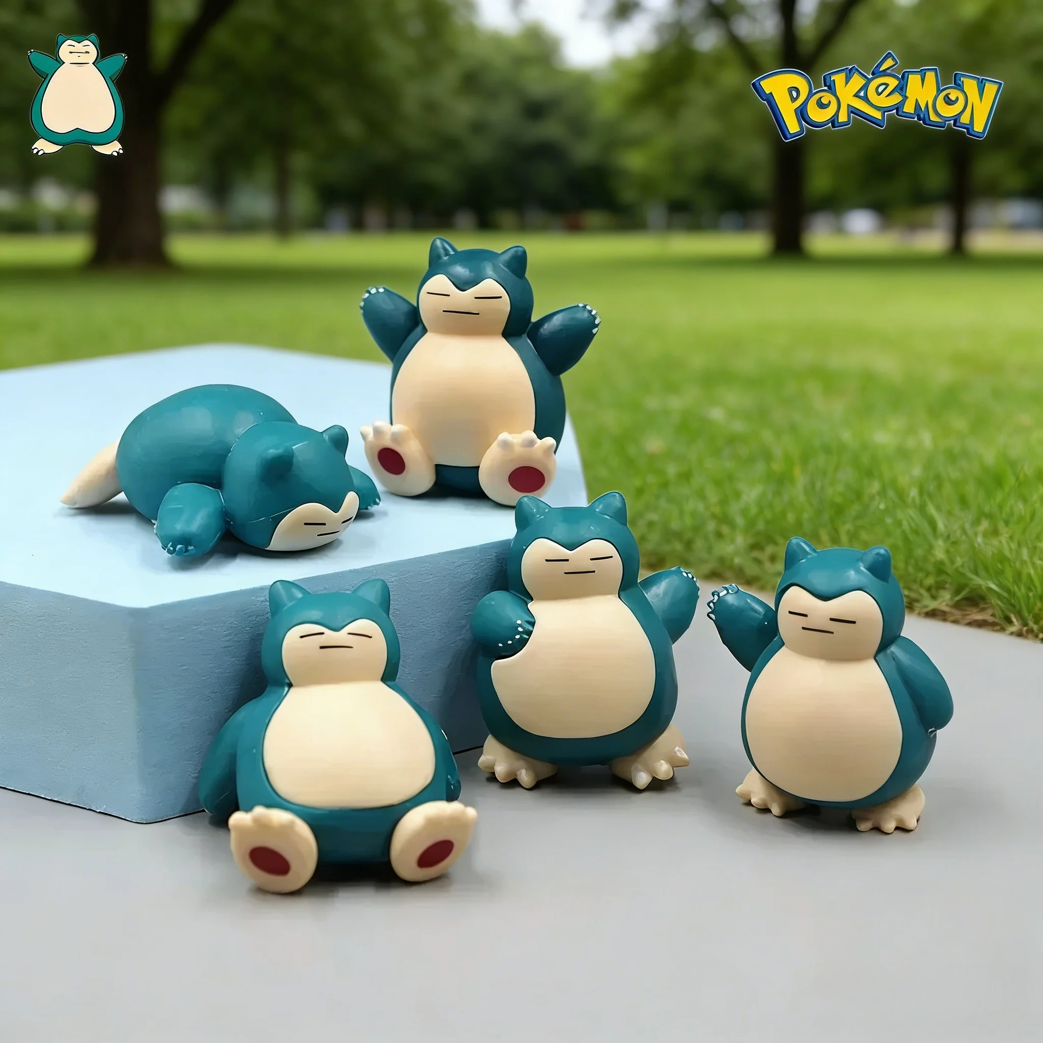 

Набор из 5 фигурок Снорлакса в спящей версии, мини-фигурки 1,8-3 см, для микроландшафта, украшение для торта, коллекция Kawaii, декор