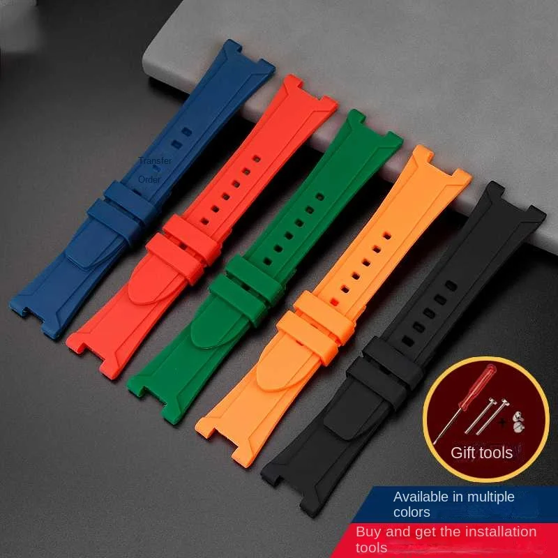 Special Concave Interface Silicone Watch Strap For Casio Heart of steel GST-B500D/AD/BD Rubber Strap Waterproof Bracelet 26mm