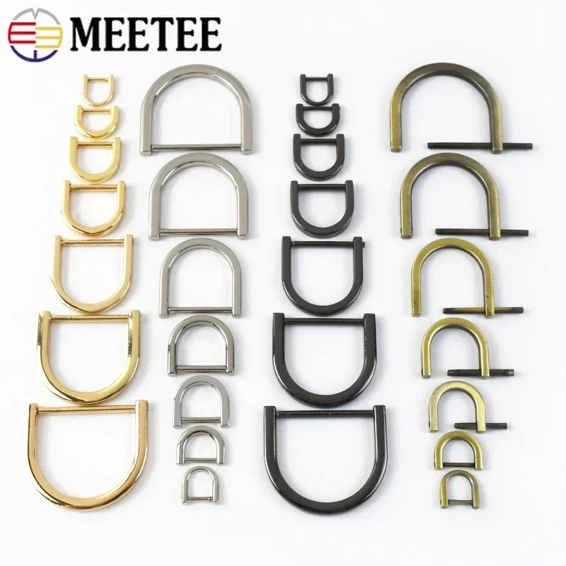 5/10Pcs Metal D Ring Buckle 10-38mm Detachable Screw Clasp Bags Strap Hang Hook Belt Keyring Connection Buckles DIY Accessories