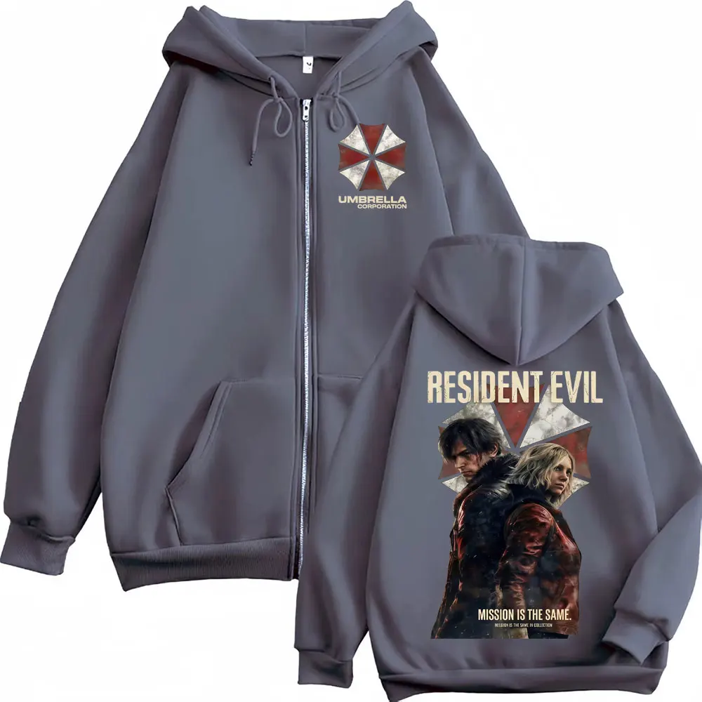 Limited Leon Kennedy Zipper Hoodies Resident Evil Requiemm Anime Jacke Sweatshirts Herren Damen Mode Klassischer Zip-Up Hoodie Mantel – Detail 3