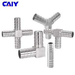 6 8 10 12 16 20 32mm T Type Y Type Tee 304 Stainless Steel Barb Pipe Fitting 2 3 4-Way Water Gas Hose Connector Barbed Adapter