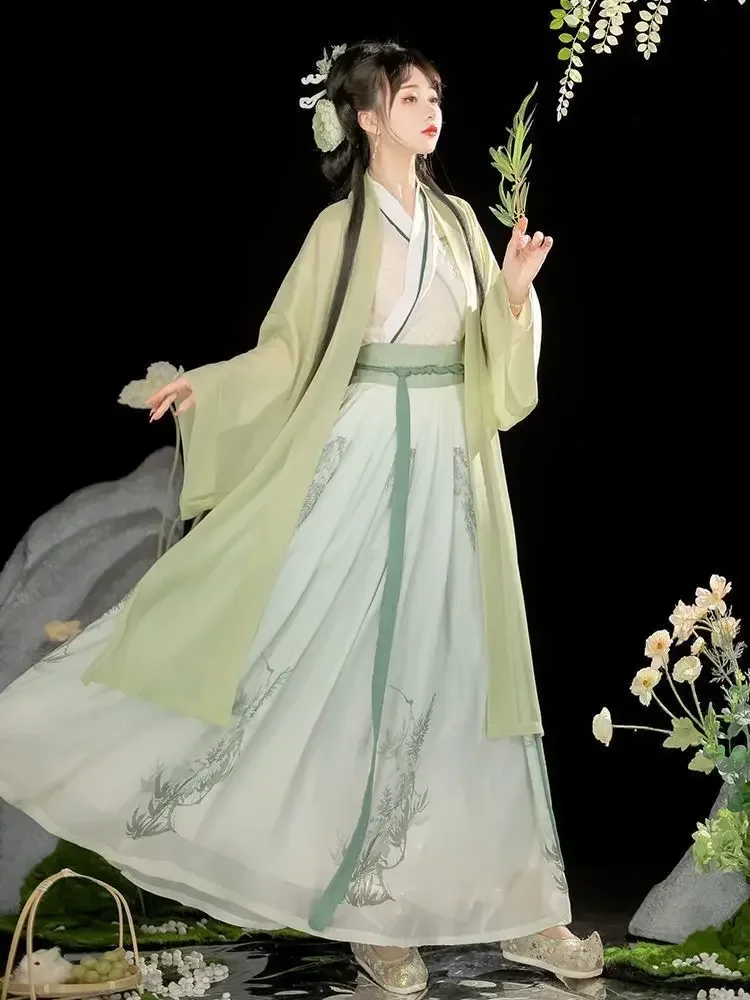 Vestido Hanfu de la dinastía de la canción china antigua para mujer, traje de Cosplay femenino, vestido Hanfu para fiesta de verano, conjuntos de 3 piezas