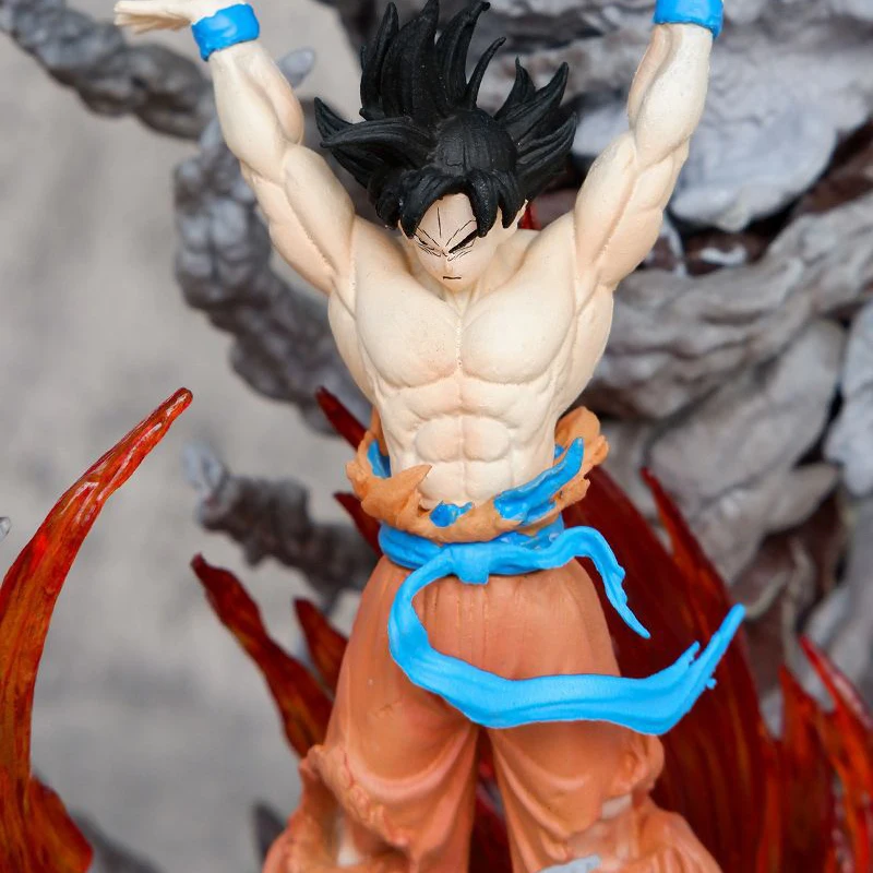 Bandai Dragon Ball Z Ultra Instinct Son Goku Action Figures DIY Lamp 23cm Strength Bombs LED Collection THand model ornaments