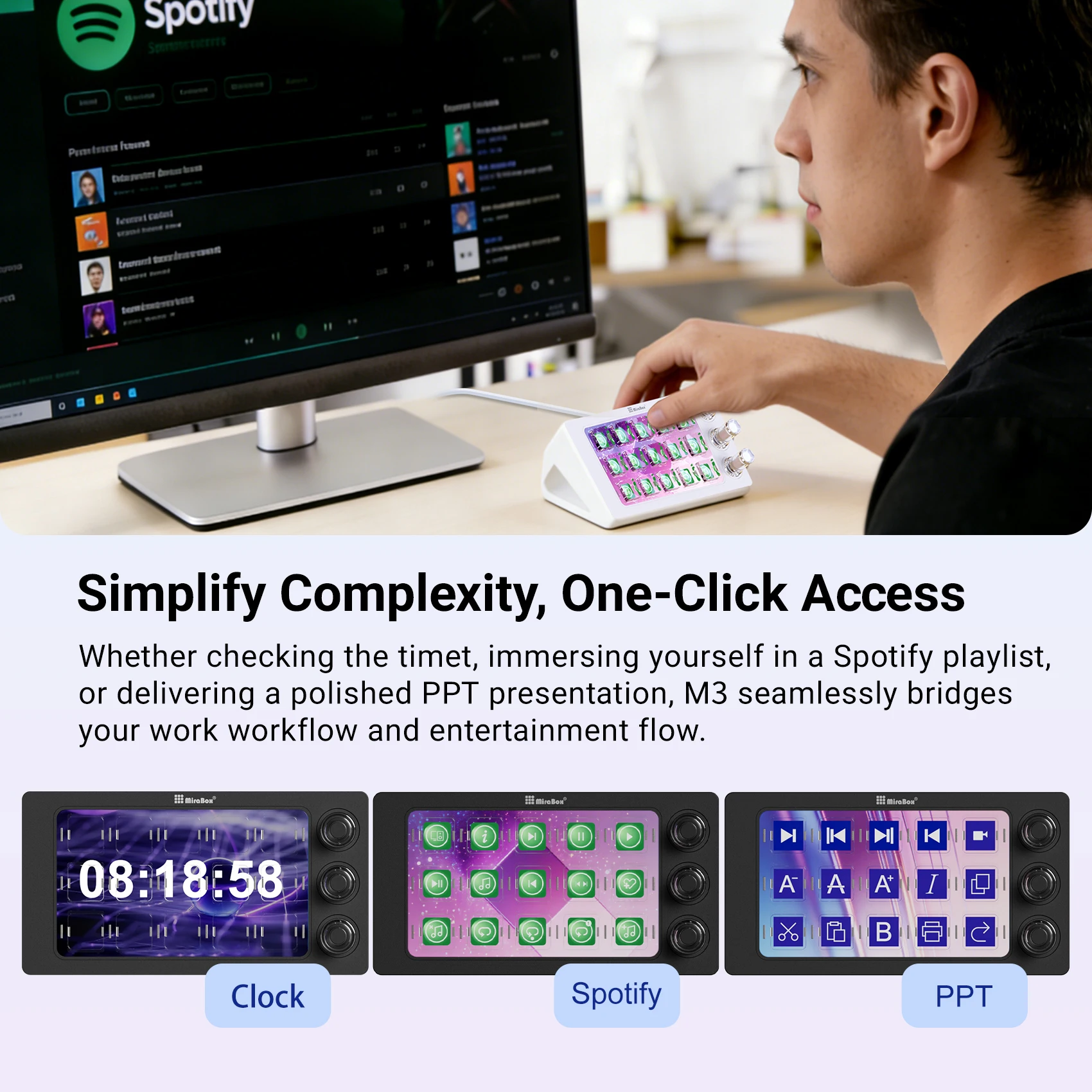 Mirabox M3 Stream Deck ビジュアルコンソール ストリームデスク