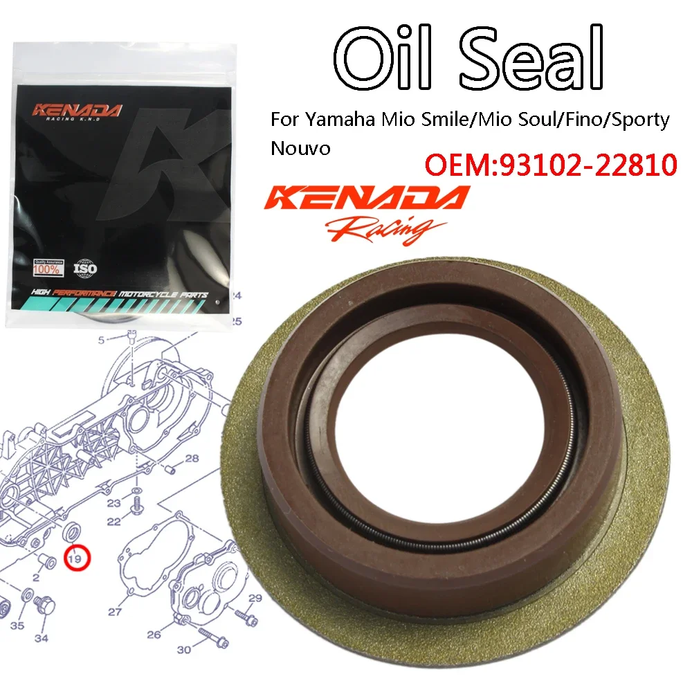 

KENADA Racing Crankshaft Oil Seal For Yamaha Mio Smile/Mio Soul/Fino/Sporty Nouvo 93102-22810