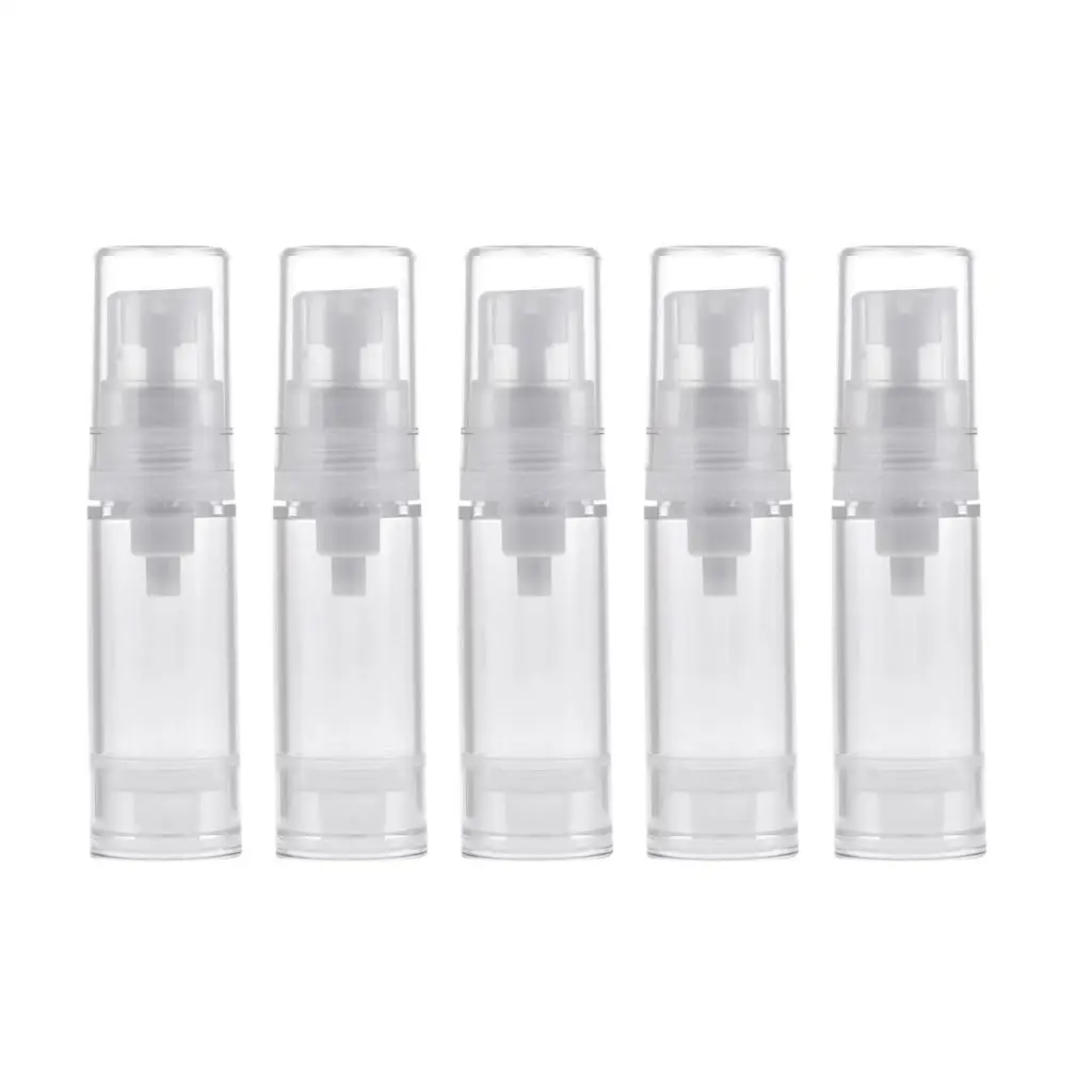 5x 5ml Clear Essential Bottle Vacuum Pump Bottles for Cosmetic Lotions