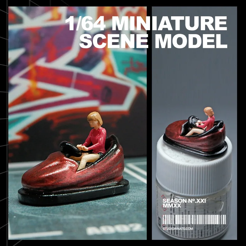 ファッションバンパーカー 1/64 アクションフィギュアモデル人工樹脂人形ミニチュア装飾アクセサリークリエイティブ写真小道具