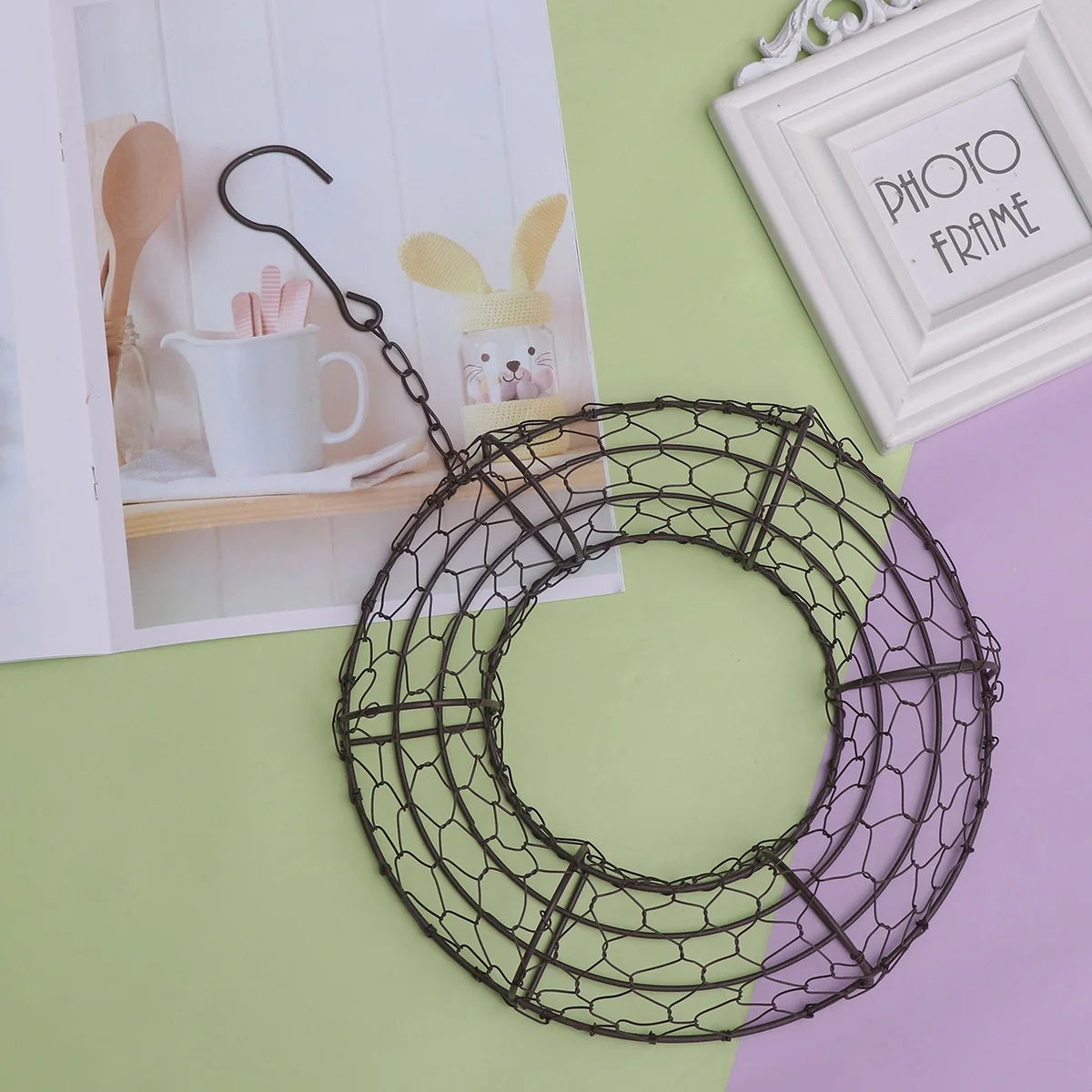 

2pcs Succulent Flower Ring Iron Hanging Loop For Home Garden Balcony Office Decor Plant Hanger Breathable Rustproof Water Saving