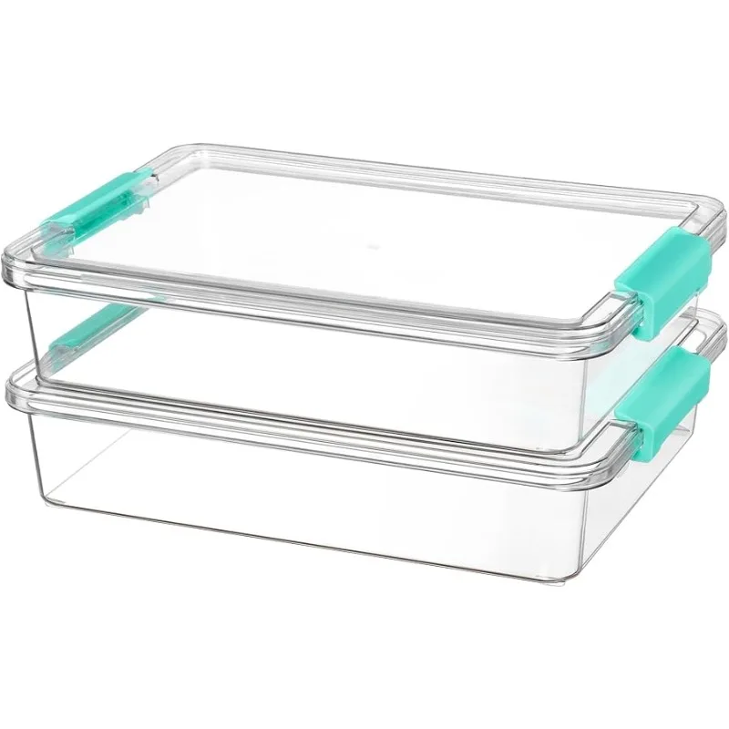 

6 Qt Plastic Storage Bins with Lids, Clear Sensory Bins, Arts Crafts Organizers and Storage, Stackable Containers for Home Offic