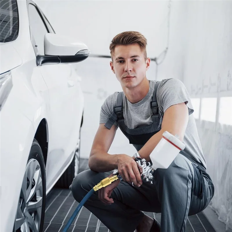 

ABJT-10Pcs Compressed Air Coupling 1/4In BSP Quick Coupling Compressed Air Couplings Compressed Air Hose Coupling Compressed