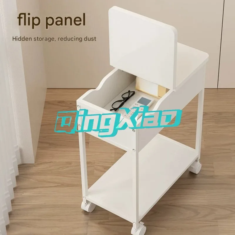 Ultra Narrow Bedside Table 12-30cm Gap Storage Rack For Bedroom Sofa Side Mobile Nightstand With Casters Small Space Saving