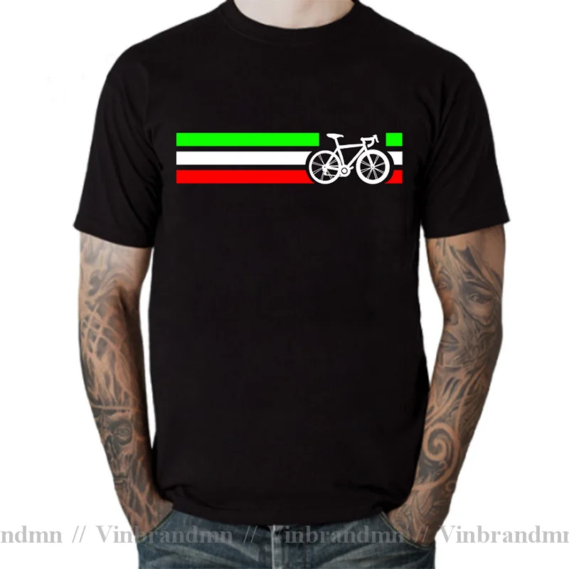 Italy Flag Style Dogma Tshirt for Men Bike Stripes Italian National Road Race 100 Percent Cotton T Shirt men Wholesale Oversized