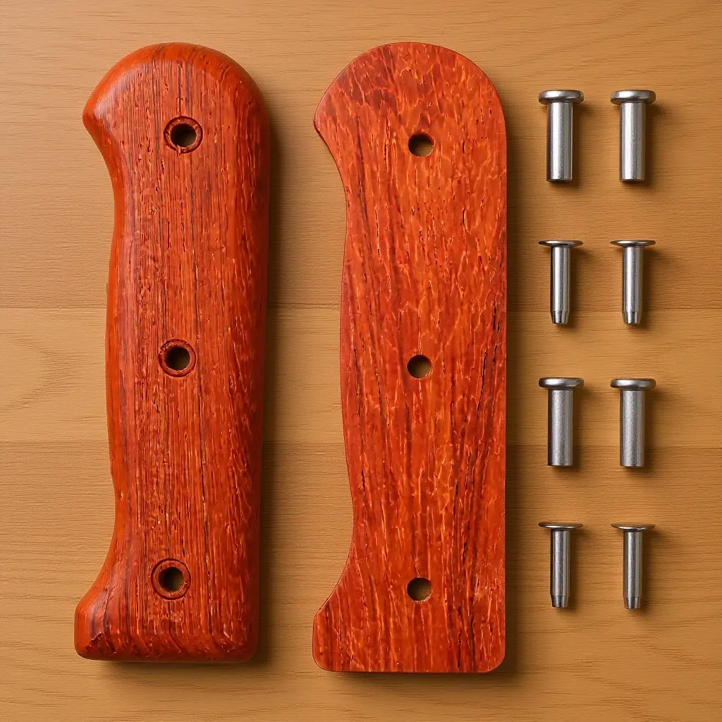 1Set Cutter Handle Wood Replacement Kitchen Cutter Grip Ergonomic Comfortable Hand Grip for Knifes Accessories