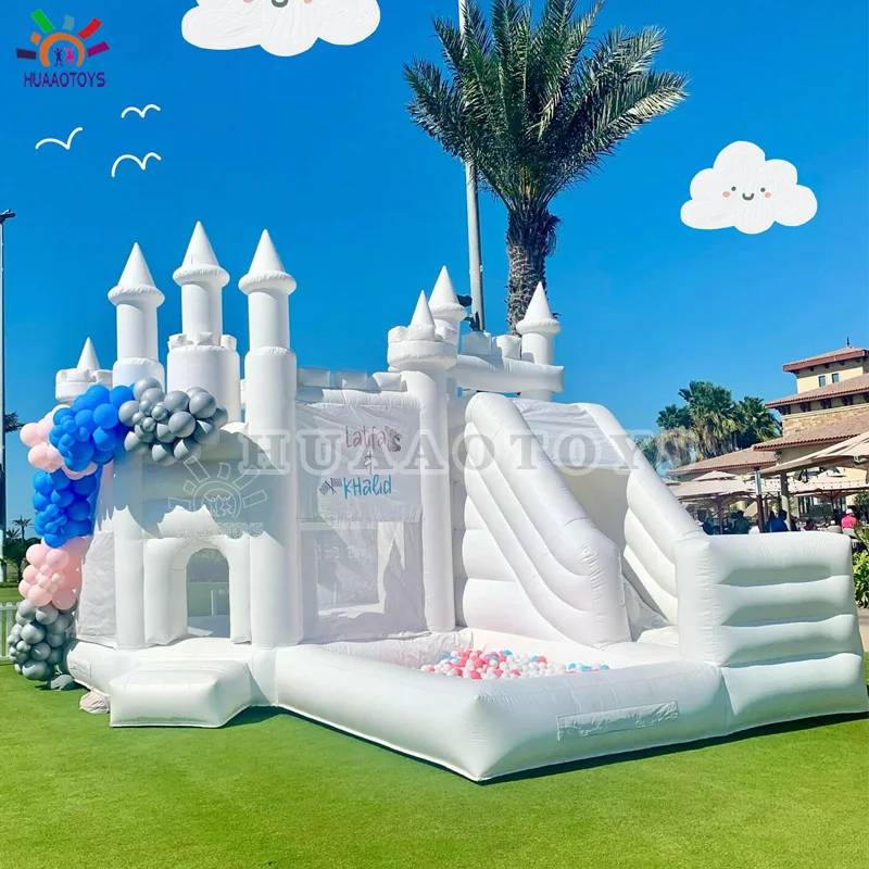 Newly PVC 20ft/6m Large Inflatable Bouncy Bash Castle House Balloons BouncyCastleHire with Slide Ball Pit For Party Decoration