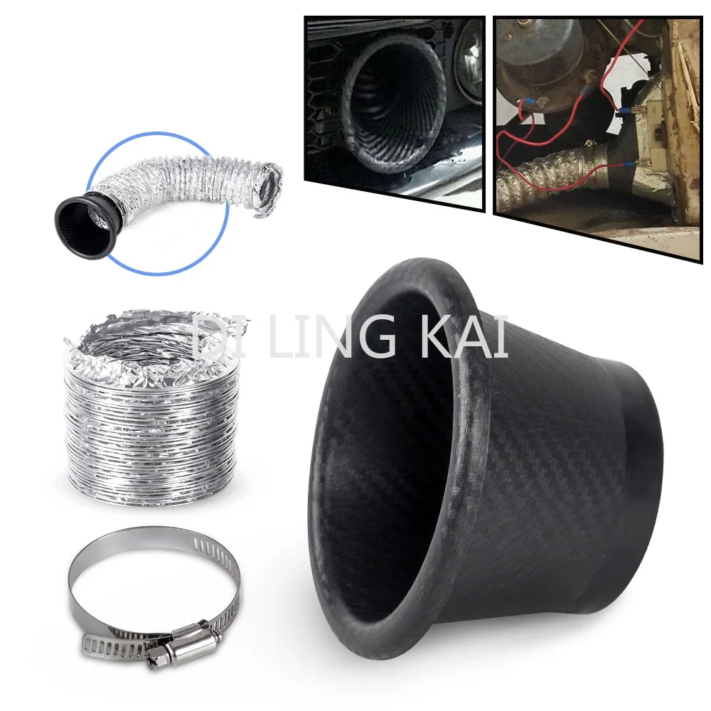 

Автомобильная модификация, текстурированный углеродным волокном воздухозаборник, круглый воздухозаборник, вентиляционный канал, квадратная воронка для воздухозаборника, автомобильные детали