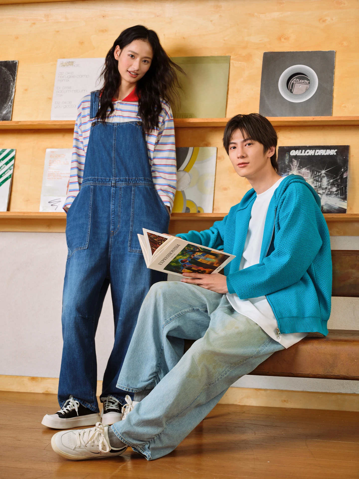 하이웨이스트 와이드 레그 오버롤 여성 데님 유틸리티 팬츠 캐주얼 편안한 패셔너블 가을 컬렉션 신상