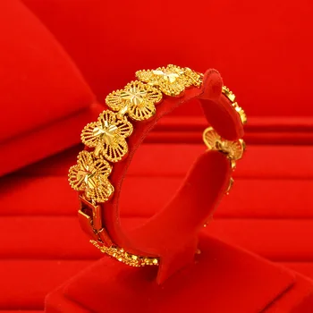 New AU999 gold bracelet ladies jewelry fashion and versatile 24K pure gold butterfly wrist chain goddess hand jewelry