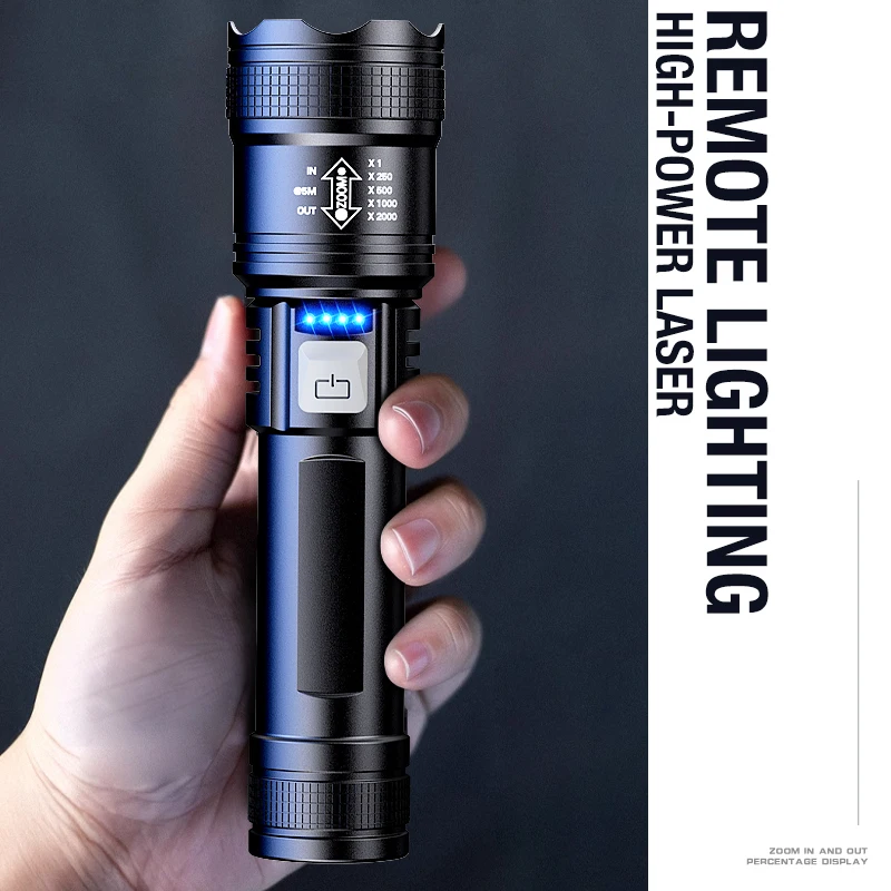 2000LM Ultra Bright P50 LED Flashlight Tactical EDC Emergency Spotlight Telescopic ZoomHandheld Torch w/ 14500/18650 Battery