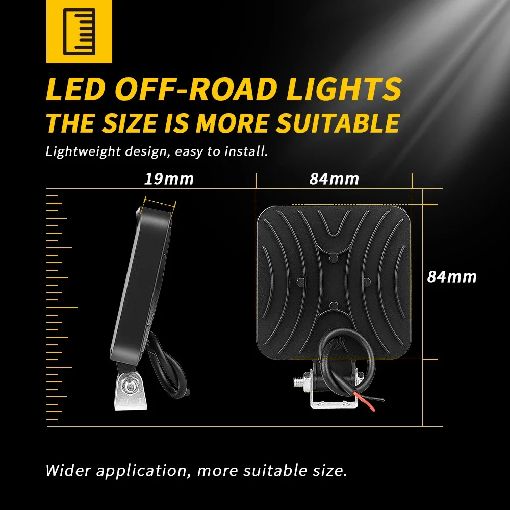 48W LED Light Bar Work Light LED Running Lights Bar for Car Tractor Boat Truck 4X4 Spotlight WD SUV ATV Offroad LED Headlights