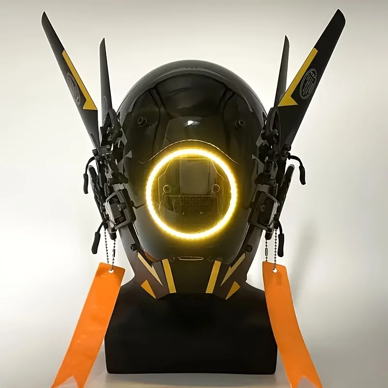 

Cyberpunk yellow mask, Halloween cosplay photo props, bar club, party supplies, stage performance, gifts and collectibles