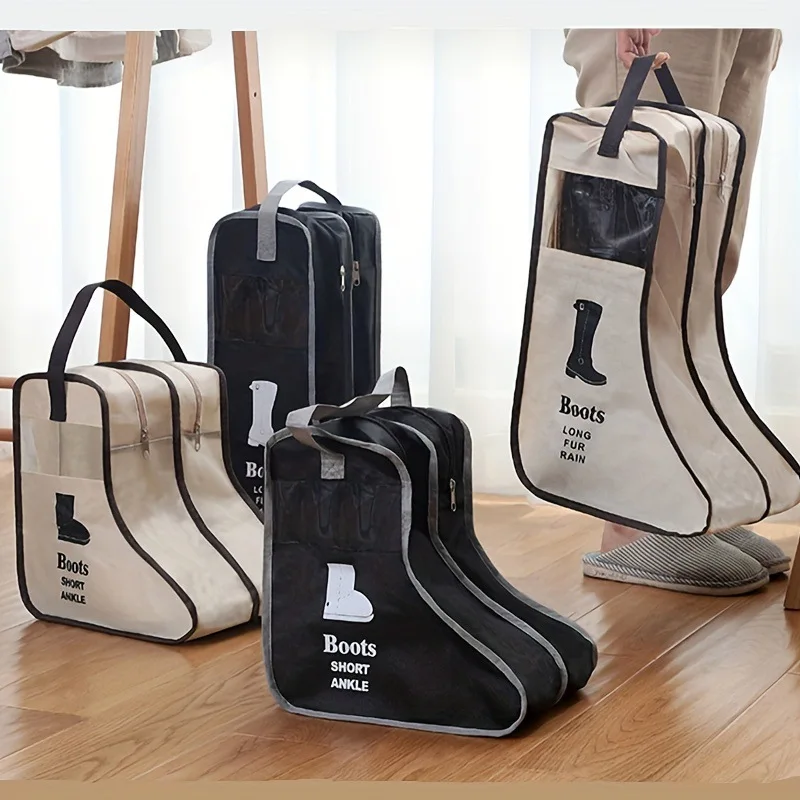 Portable boot storage bag, dust-proof shoe bag for storing shoes and boots, high top boot storage bag for home and travel