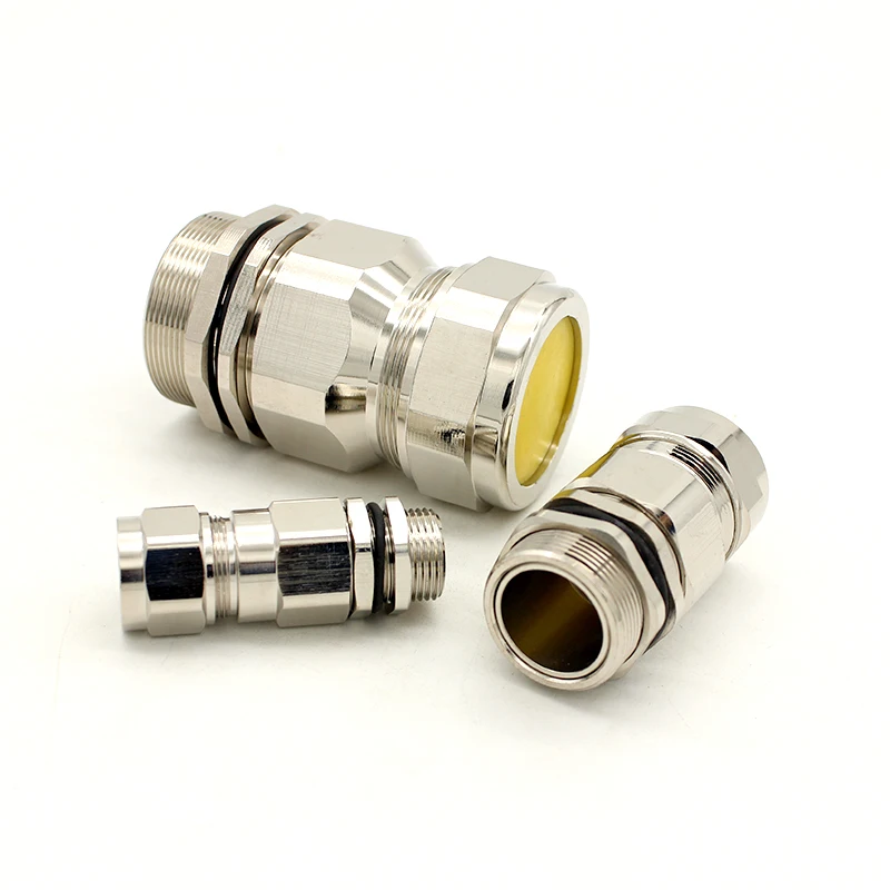 Electrical Nickel Plated Brass/304SS M20 Explosion Proof Cable Gland Size NPT1/2 Thread Double Compression Wire COnnector