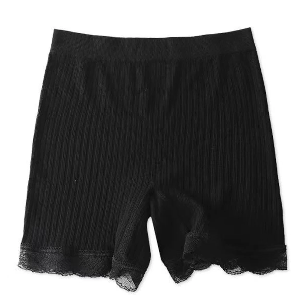 

Женские эластичные бесшовные шорты с кружевной отделкой для повседневного использования, отдыха дома и в клубе, подходят для всех четырех сезонов.