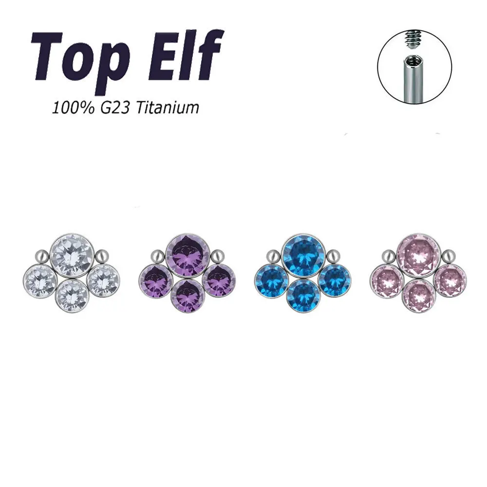 Hot Selling G23 ASTM F136 Titanium Piercing Earring Studs Ear Piercing Internal Threaded Body Piercing Jewelry Accessories