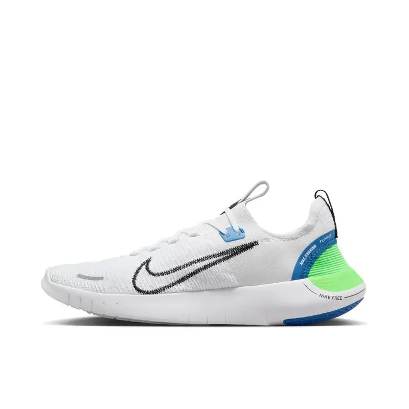 

Nike Free RN Flyknit Next Nature Men's and Women's Styles White Green Light Flexible Shock Absorption Anti-slip Running Shoes