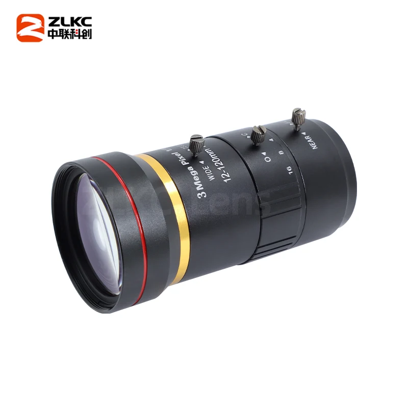 CCTV Lens 3.0MP 12-120mm Manual Zoom Lens F1.8 C-Mount Lens Suitable for Industrial Inspection Road Monitoring and Surveillance