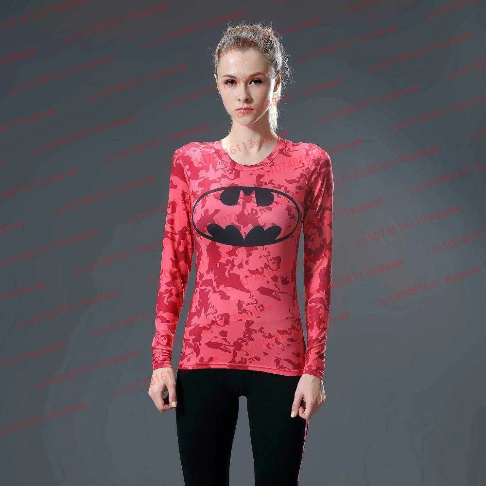 

New Arrival Unisex Fashion Sports Fitness Suit Justice League Long Sleeve Batman O-Neck T-shirt Quick Dry Comfortable T-shirt