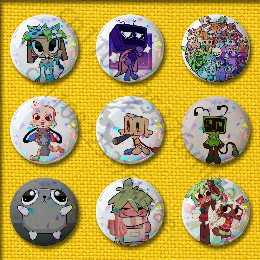 

D-Dandys W-World Goob Bassie Astro Badges 75mm 25mm 44mm 32mm 58mm Round Pin Brooch Souvenir Clothes Cosplay Gift Accessories