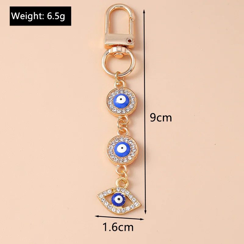 Aihua boa sorte turco azul olho chaveiro mal olhado tiras de telefone titular chave do carro mulher moda jóias presentes diy bugigangas