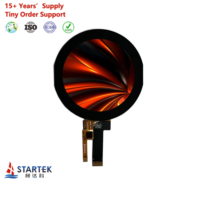 Small Round Lcd Display 2.8 Inch 480*480 Resolution MIPI Interface 500nits Round Screen with Capacitive Touch Panel