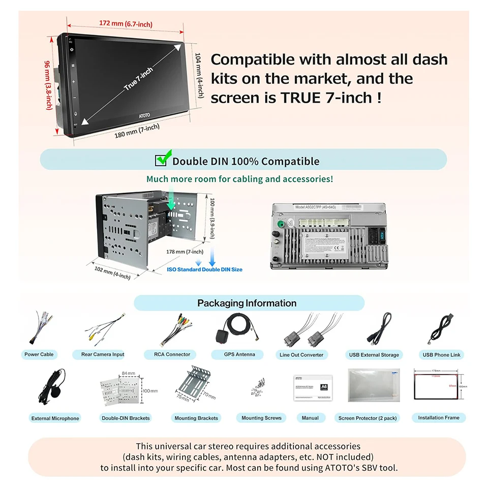 ATOTO A6 PP 7 Android Car Stereo 8 Core 4GB