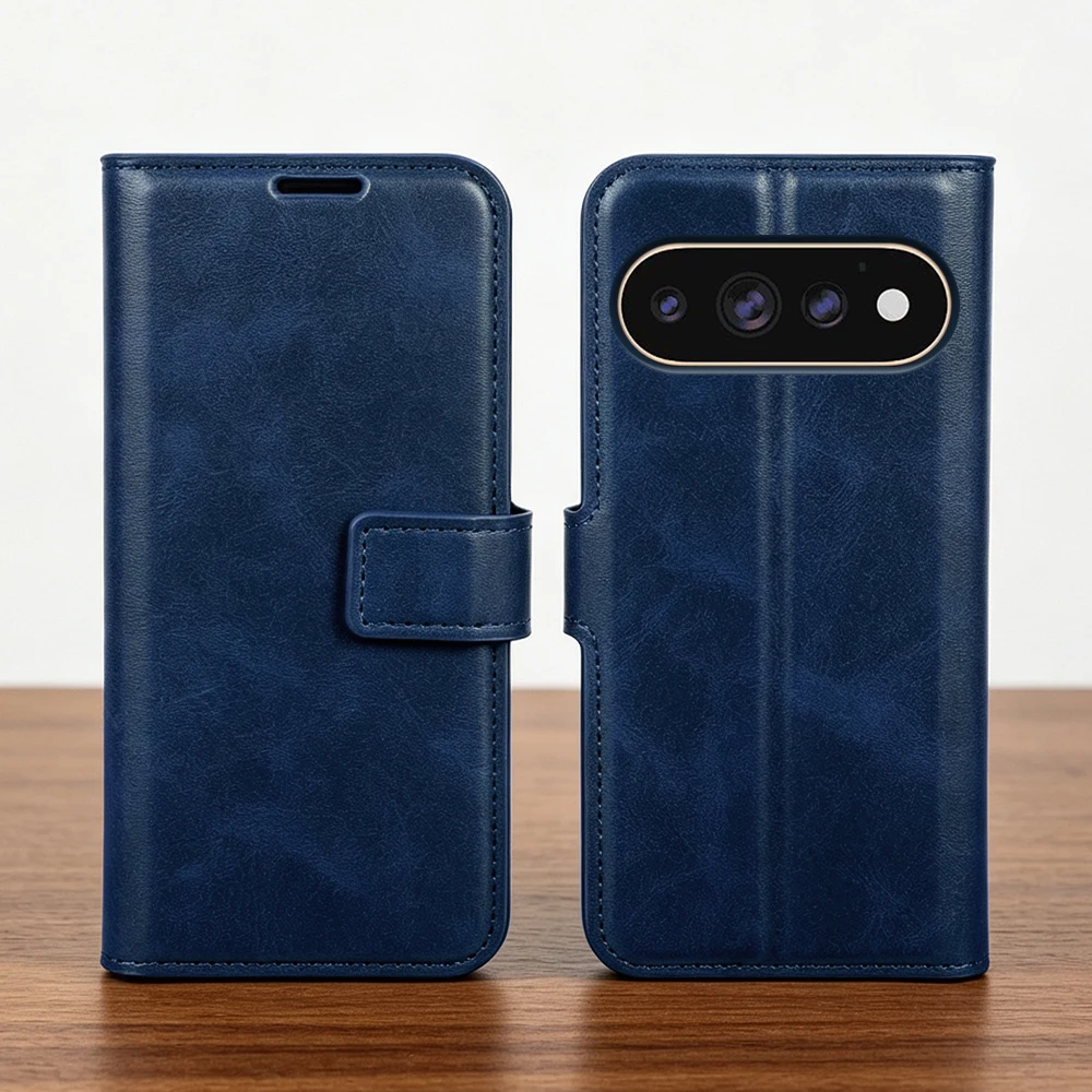 Premium Calf Leather Flip Case for Google Pixel 10 11 Pro XL 11A 10A 9A 6A 6 7 9 Pro Phone Wallet Case Cover Shockproof Coque