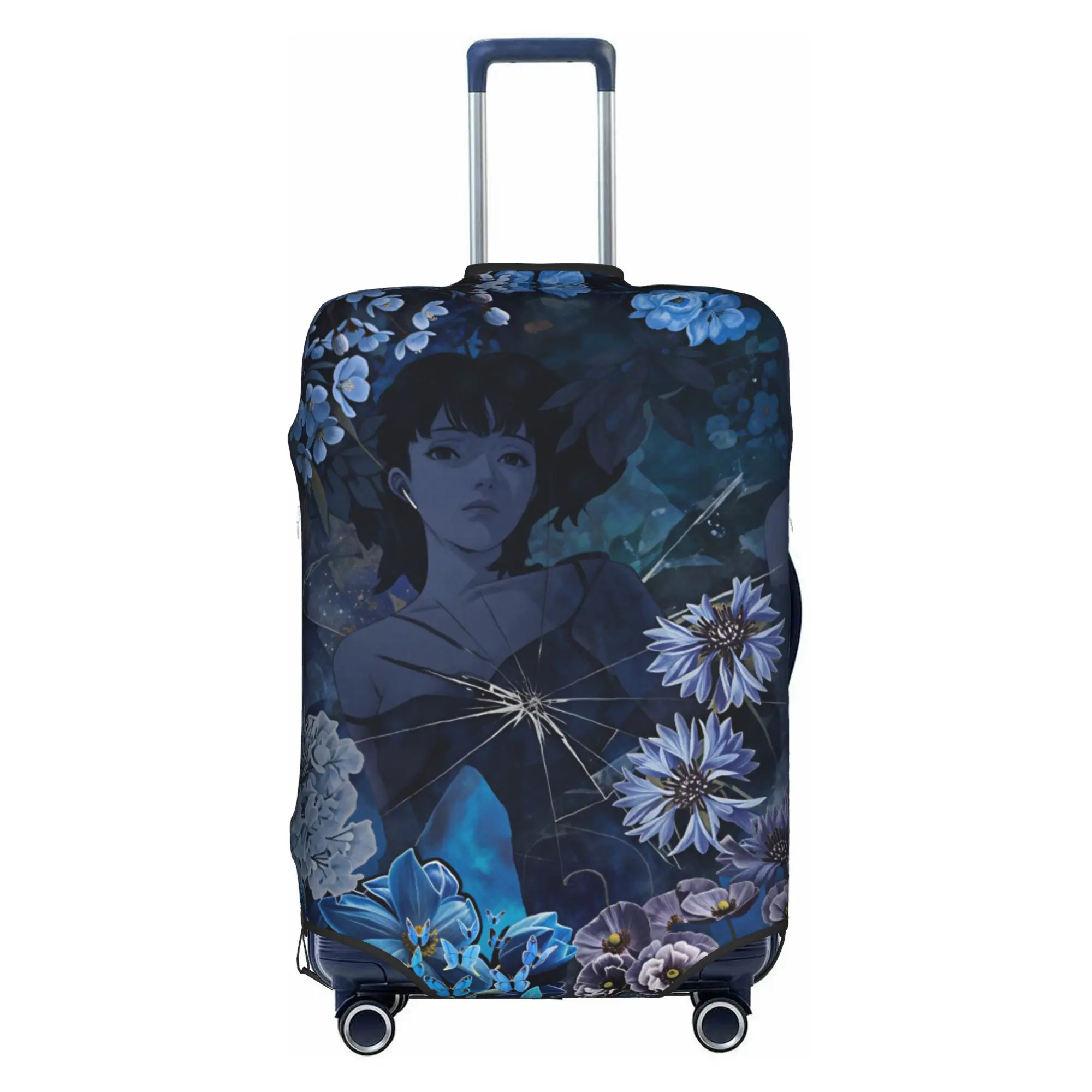 P-Perfect B-Blue Mima Kirigoe Luggage Cover Protector Fashion Anima Thriller Film Travel Suitcase Protective Cover for18-32 Inch