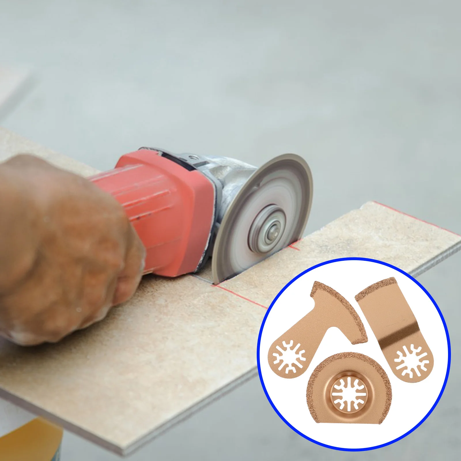 

3Pcs Carbide Closed-End Saw Blades Multipurpose Oscillating Tool Blades for Grout Removal Woodworking Metal Cutting Grinding